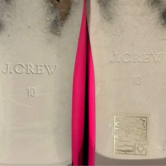 J Crew Lace-Up Leather Neon Pink Eyelet Pointed Toe Ballet Flats, Fit 9 1/2 - Picture 16 of 16